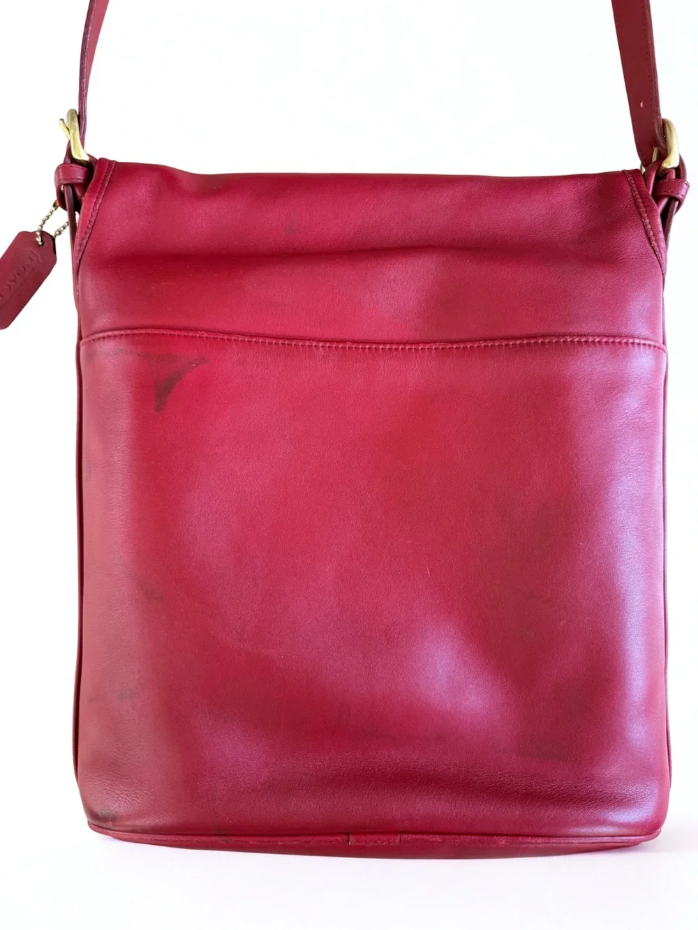 Vintage COACH 1997 Red Leather Whitney Crossbody Bag | Style 4115